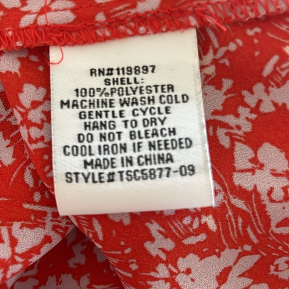 Red long sleeve blouse - Picture 7 of 7